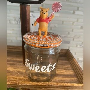 *Homemade*Winnie the Pooh Sweets Glass Jar with Decorative Lid